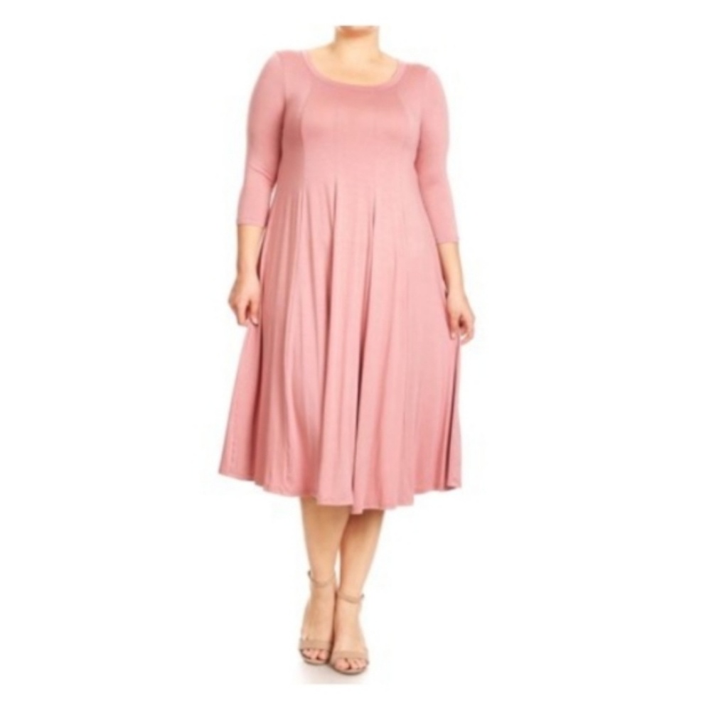 Midi 3/4 Sleeves Casual Dress
